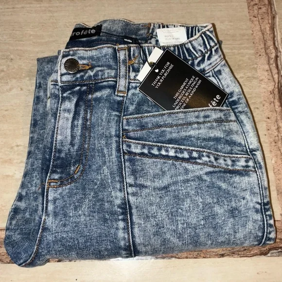 NWT Retrofete Acid Wash Crop Jeans 25 | 80s 90s Y2k MTV Mall Goth Indie Sleaze - Picture 8 of 8